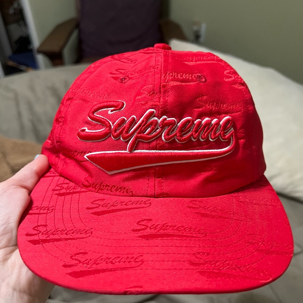 Supreme red camp hat excellent condition